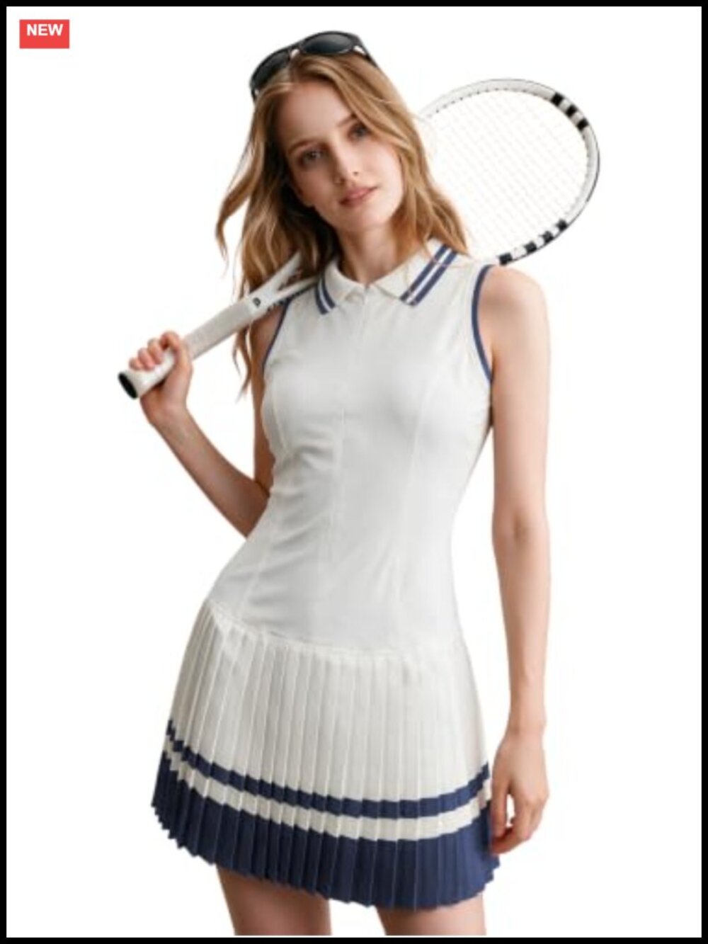 Nylon Spandex Sleeveless Tennis Golf Dress Pleated with Shorts Pockets